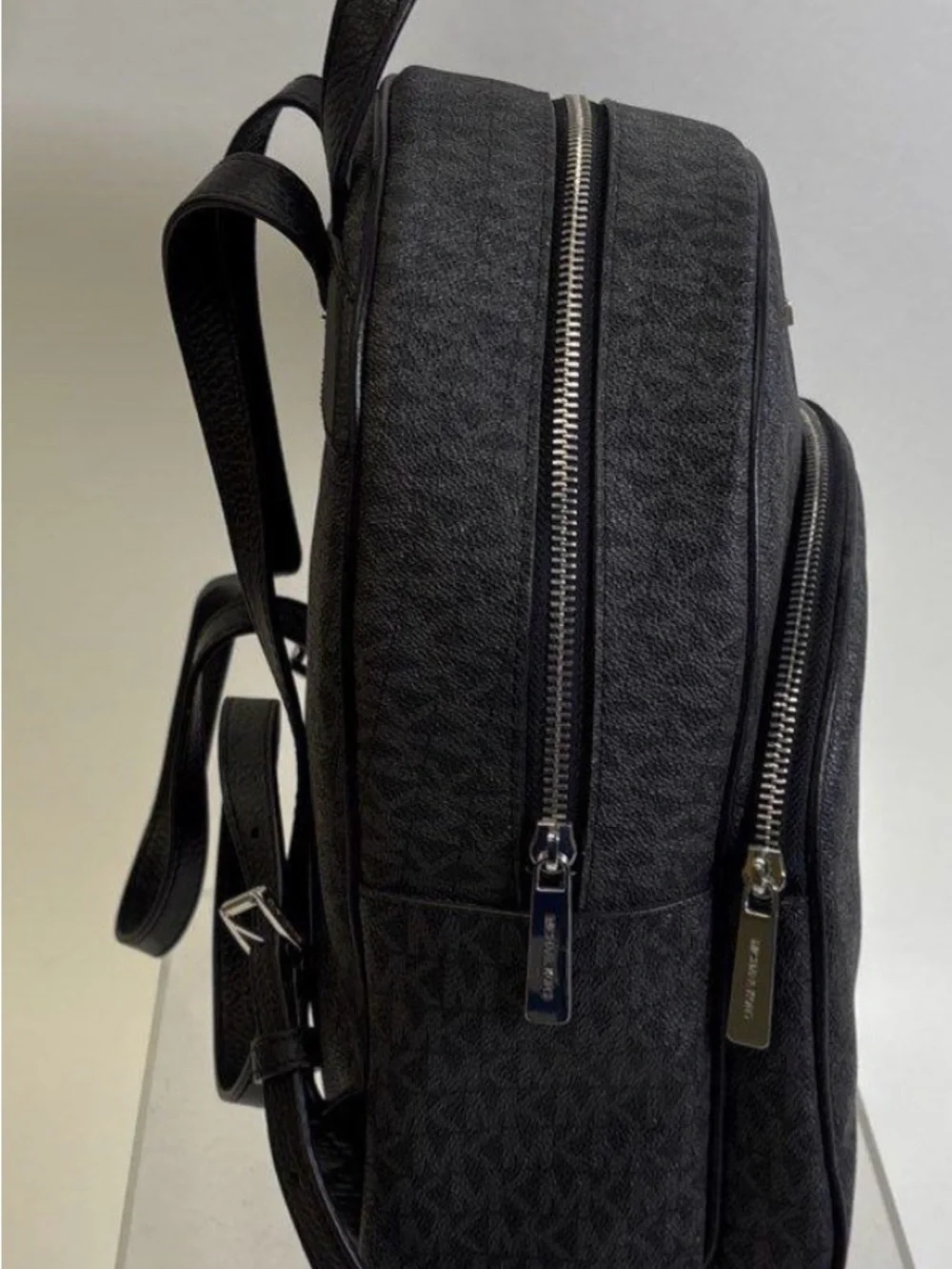 Michael Kors Black Abbey Jet Set Leather Backpack